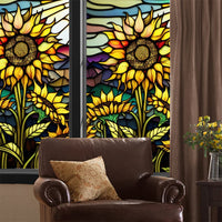 Film adhésif pour vitres Garvee, motif tournesol, adhérence statique, protection UV, 60 x 100 cm, pour la maison et le bureau