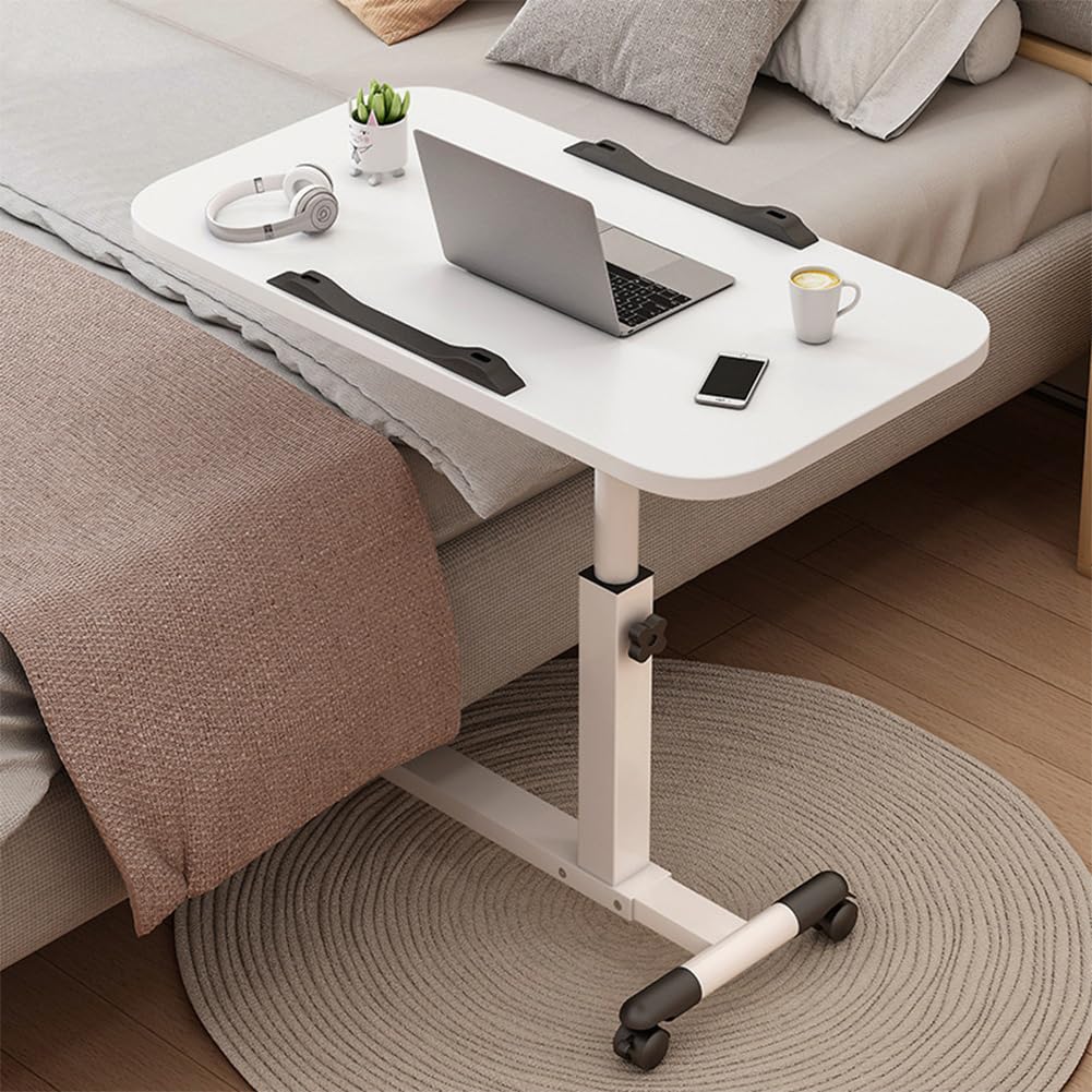 Table de lit Garvee à roulettes, réglable en hauteur, plateau inclinable, pour usage hospitalier et domestique, mobile et robuste