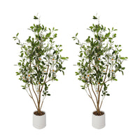Lot de 2 arbres artificiels d'intérieur Garvee de 1,20 m, réalistes, sans entretien, durables, polyvalents et verts.