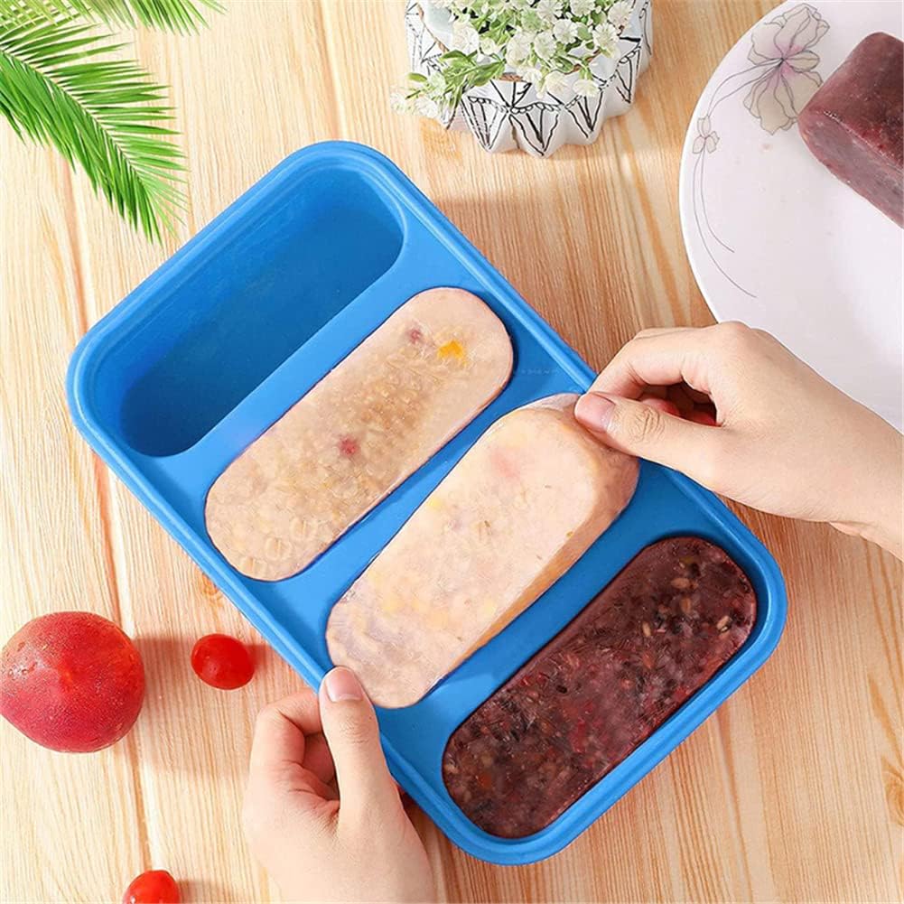 Boîtes de congélation en silicone Garvee avec couvercles, 4 cubes, sans BPA, empilables, bleues, pour le congélateur et la cuisine, gain de place
