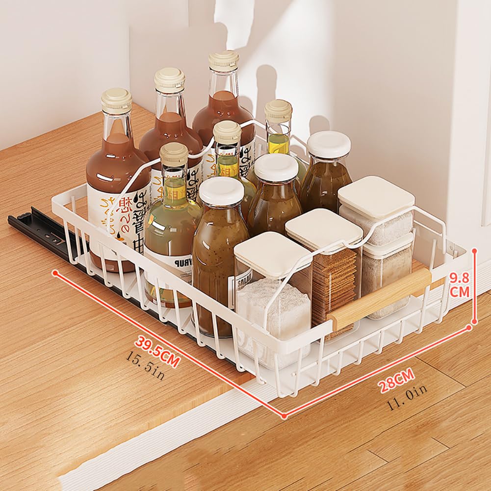 Organisateur de placard supplémentaire Garvee : système de tiroirs robuste, sans perçage, étagères de cuisine pliables, gain de place et polyvalent pour les garde-manger.