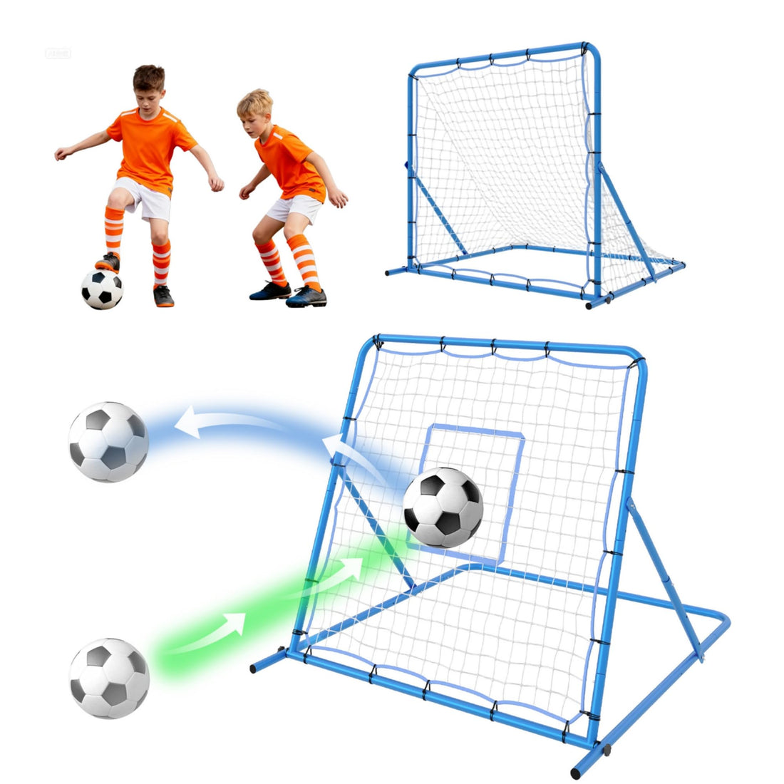 But de football Garvee Rebondisseur – Réglable et robuste, idéal pour l'entraînement au tir dans le jardin.