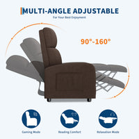 Fauteuil inclinable Garvee pour adultes, ergonomique et réglable, avec poche latérale, canapé de salon/home cinéma, dossier haut et assise rembourrée.