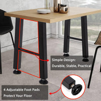Garvee Pieds de table en métal en forme de x, 71 cm, noirs, robustes, pour meubles à monter soi-même, charge maximale 400 kg, patins réglables, 71 × 61 cm, lot de 2