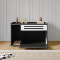 Meuble de rangement pour litière Garvee avec ouverture à charnières et ventilation intégrée, en bois, élégant et résistant aux chiens, 80 x 50 x 52 cm, marron