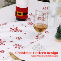 Nappe de Noël Garvee à motif flocons de neige simples, antitache, 137 x 274 cm, blanche, décoration de table festive