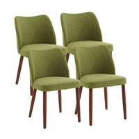 Chaises de salle à manger Garvee, lot de 2, en tissu, avec assise rembourrée et pieds en bois, idéales pour la cuisine, les restaurants et les cafés. Hauteur : 78 cm. Style moderne mi-siècle, gris.