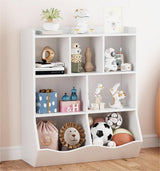Meuble de rangement pour jouets Garvee blanc, bibliothèque pour enfants, 3 niveaux, anti-basculement, en bois robuste, salle de jeux