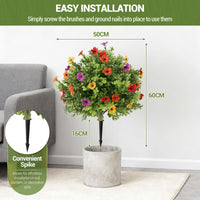 Garvee Lot de 2 arbres artificiels de 60 cm (2 pi) réalistes, faciles d'entretien et durables pour la décoration intérieure et extérieure (bureaux, fêtes, etc.), verts