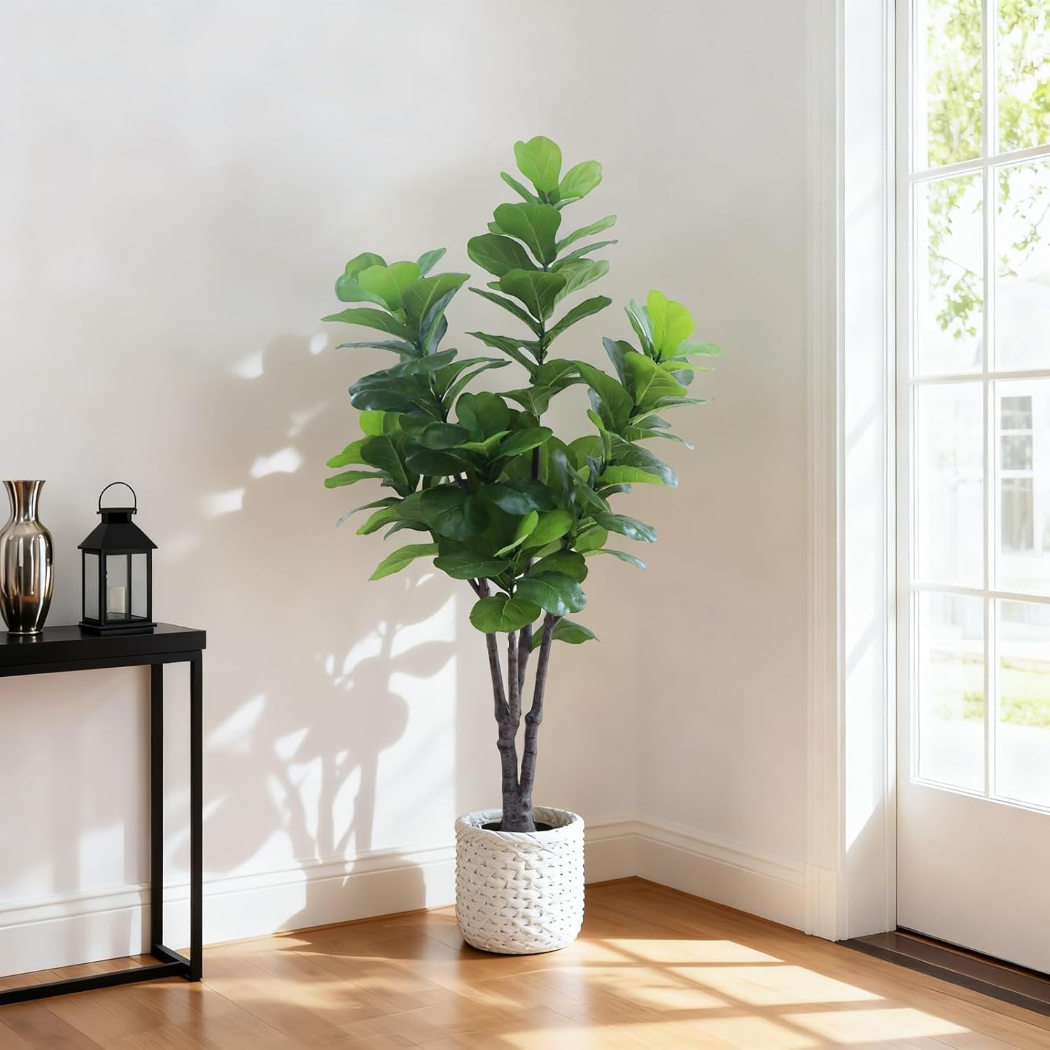 Arbre artificiel Garvee de 1,8 m (6 pi) pour intérieur, réaliste, sans entretien et durable, vert, pour la maison et le bureau.