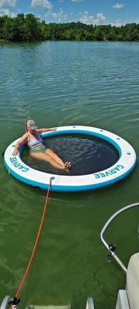Hamac gonflable aquatique Garvee, ponton flottant en filet, 3 m/2,4 m, PVC 2700 g/m², résistant aux UV, 8 anneaux en acier inoxydable, idéal pour les fêtes au bord de la piscine ou du lac, plusieurs couleurs