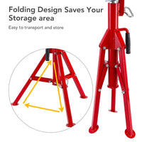 Cric à tête en V GARVEE, capacité de 3 à 30 cm, hauteur réglable de 71 à 132 cm, capacité de levage de 1134 kg, acier au carbone robuste, pliable, portable, cric en acier pour atelier