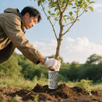 Protections d'arbres Garvee, lot de 10, grilles de protection en plastique pour troncs d'arbres, PVC résistant aux intempéries, respirant, sans danger pour l'entretien des jardins et des espaces verts.