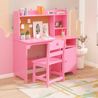 Bureau enfant Garvee avec chaise, en bois, ergonomique, avec espace de rangement, pour les 3-12 ans, idéal pour étudier ou dormir dans une chambre, résistant aux rayures