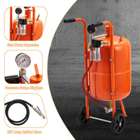 Sableuse Garvee 20 gallons avec 4 buses en céramique, séparateur huile-eau, mobile, roues de 6 pouces, tuyau de 8 pieds, acier, élimination de la rouille, 60-110 PSI