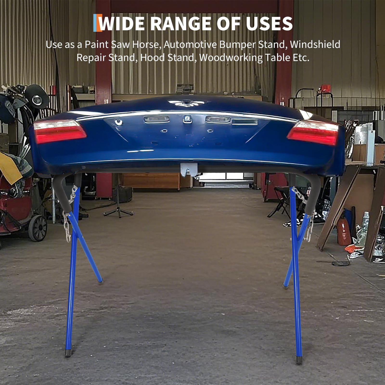 Table de travail pliante Garvee, capacité de charge de 340 kg, hauteur réglable, pliable, structure en acier, rembourrée, portable, pour atelier et garage, jaune