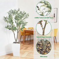 Arbre artificiel Garvee de 1,5 m (5 pi) pour intérieur, réaliste, facile à nettoyer, matériau de haute qualité, décoratif et polyvalent pour la maison et le bureau, vert.
