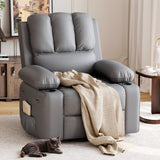 Garvee Fauteuil relaxant 360° pivotant avec chauffage et massage, cuir PU, 56 cm gris, salon et chambre