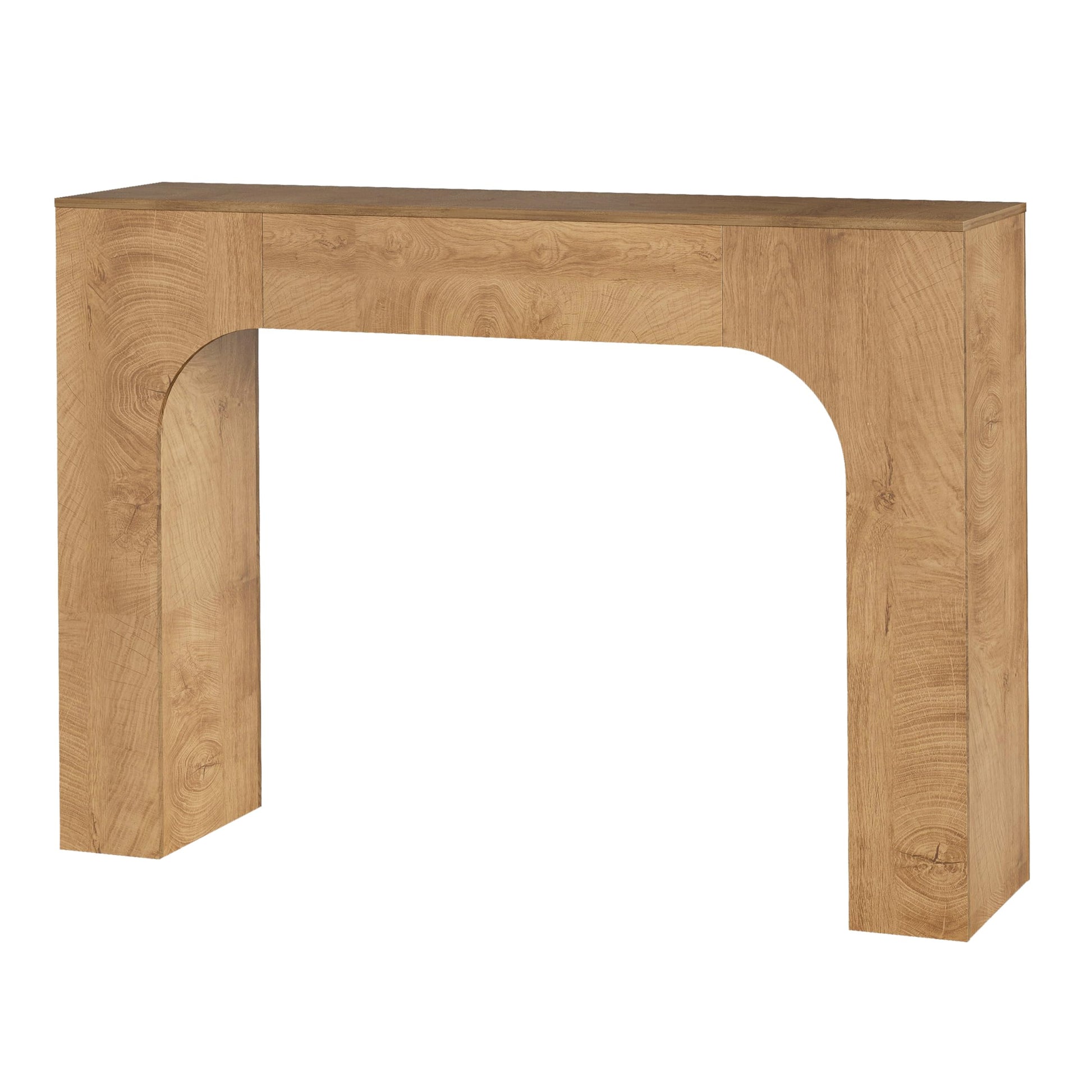 Console Garvee de style ferme de 119 cm (47 pouces), table d'entrée étroite en bois, construction robuste, salon, couloir, chêne foncé