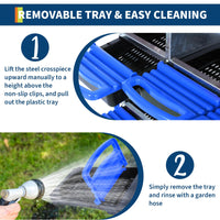 Garvee Pondoir pour Poules 2 Niveaux 8 Compartiments, Acier Galvanisé et PP, Poignées, Toit Imperméable, Ventilation Supérieure, Bleu