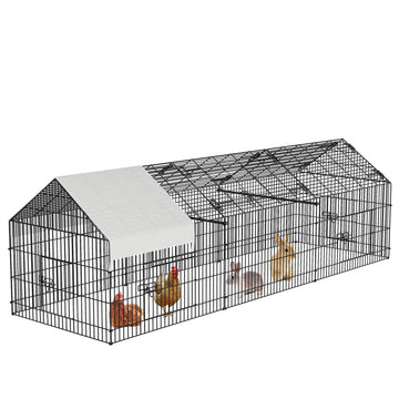 Poulailler métallique Garvee 330 x 101 x 101 cm, construction robuste, protection imperméable, idéal pour l'élevage de volailles au jardin ou à la ferme.