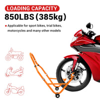 Support de moto Garvee, capacité de charge 385 kg, largeur réglable, robuste, en fer, universel, pour atelier ou maison, noir