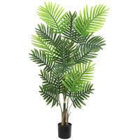 Palmier artificiel Garvee de 120 cm avec pot, tronc ajustable, polyester résistant, vert, idéal pour le bureau et le salon.