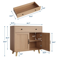 Buffet/meuble de rangement en bois Garvee, spacieux et résistant, design élégant, marron classique