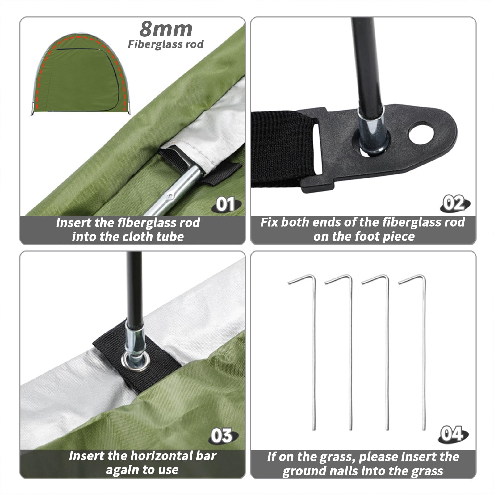 Abri à vélos Garvee pour 2 à 3 vélos, en tissu Oxford 210D, imperméable et résistant à la poussière, avec portes, protection extérieure pour motos et matériel de jardinage, gris