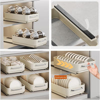 Organiseur de placard extensible Garvee, en acier au carbone, pour la cuisine, la salle de bain, le salon et le bureau ; polyvalent, antirouille et silencieux.