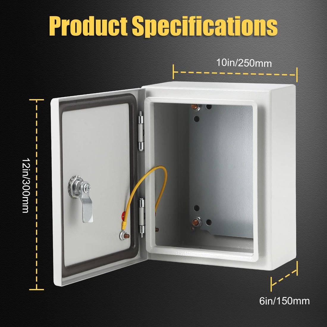 Garvee Boîtier en acier Nema 30,5 x 25,4 x 15,2 cm, étanche à l'eau et à la poussière IP66, en acier laminé à froid