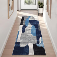 Tapis de salon Garvee moderne à motifs abstraits, poils courts, antidérapant, lavable, doux et léger, pour chambre et bureau, 60 x 230 cm