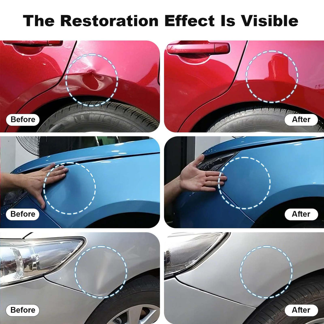 Garvee Kit de débosselage sans peinture 2-en-1, acier inoxydable, extracteur réglable pour réparation automobile