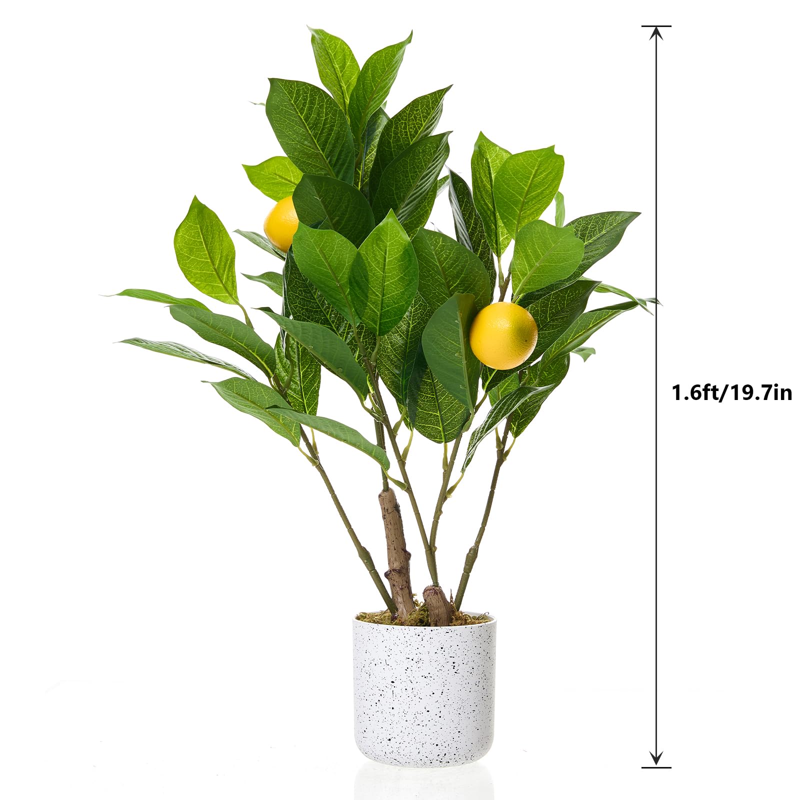 Arbre artificiel en pot Garvee pour bureau et maison, facile d'entretien, en PEVA, tiges métalliques ajustables, 3 tailles, aspect marbre blanc.