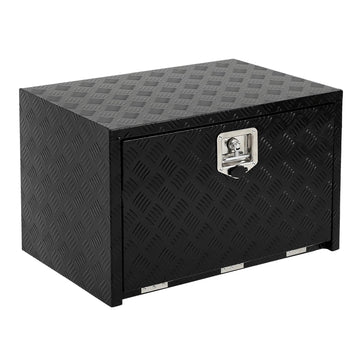 Coffre à outils Garvee 24 pouces en aluminium, étanche, robuste et verrouillable, pour pick-ups et camping-cars, couleur argent, peu encombrant.