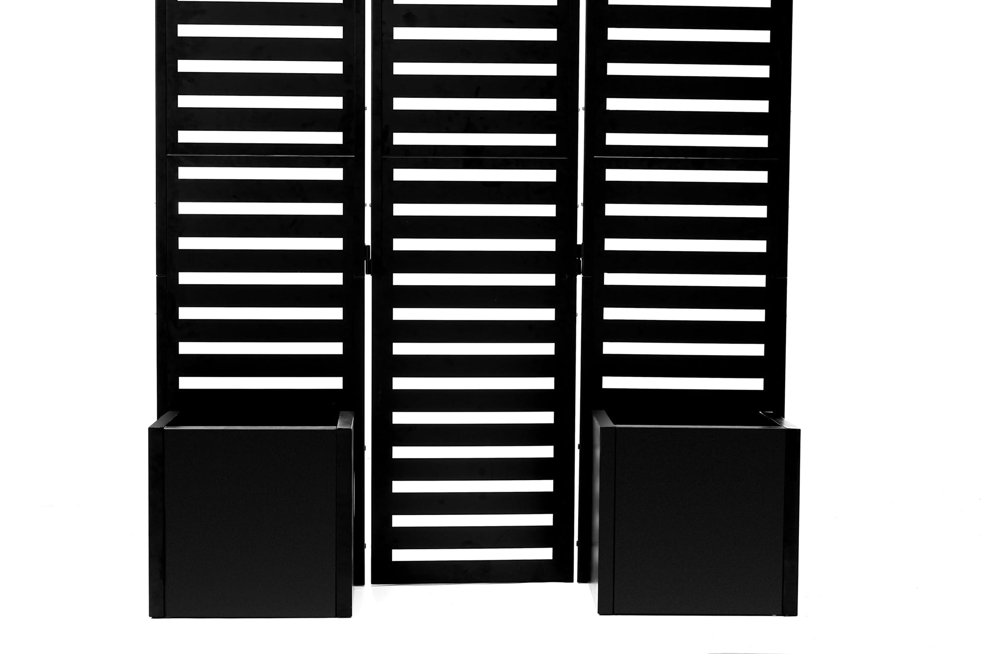 Paravent métallique Garvee avec jardinière, clôture de jardin en 3 parties pour terrasse et jardin, robuste, pliable, auto-drainante, cadre en métal