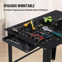 Table de soudage Garvee 91 x 61 cm (36 x 24 po) avec une capacité de charge de 680 kg (1 500 lb), trous de fixation de 16 mm (5/8 po), cadre en acier robuste pour atelier et garage, polyvalente et stable.