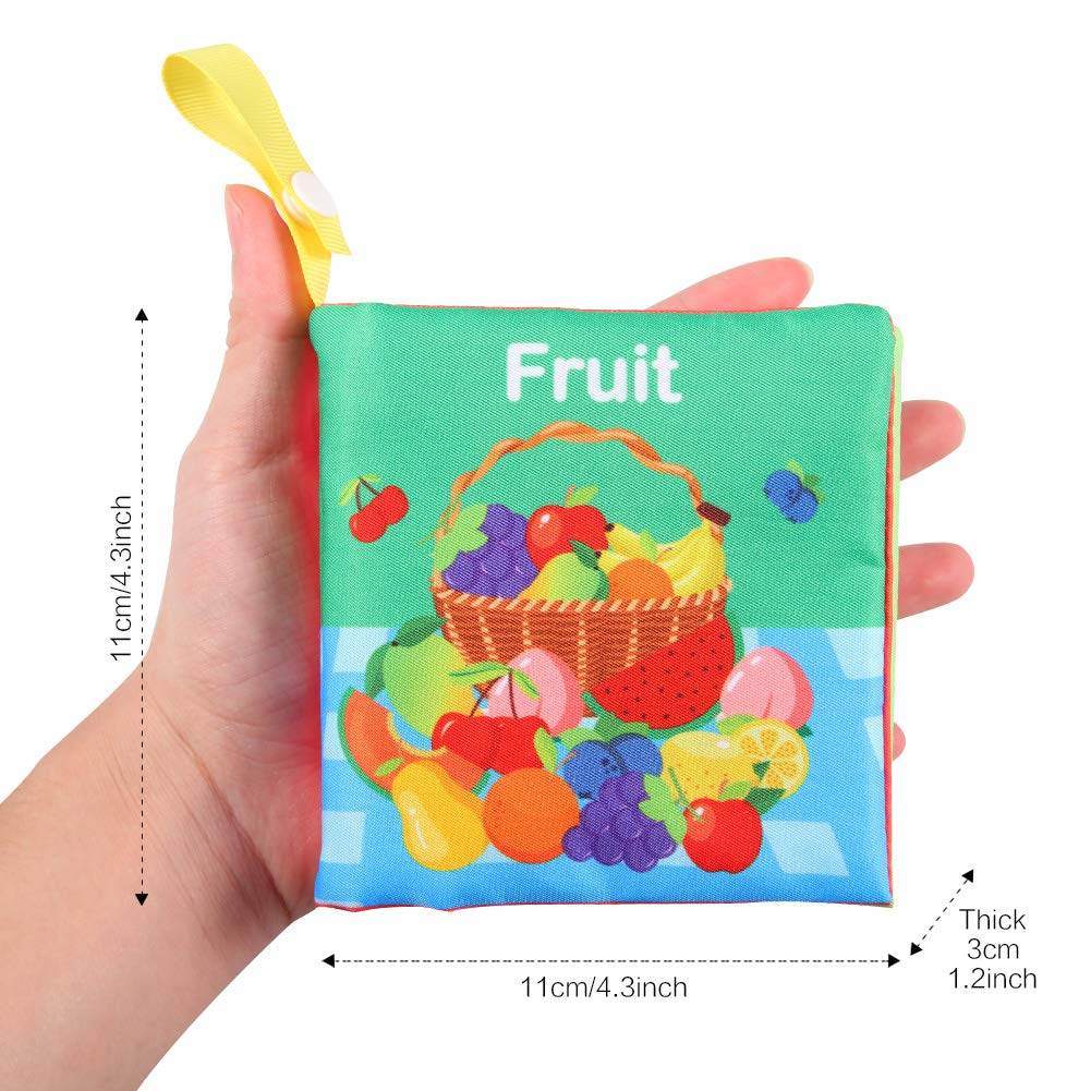 Coffret de 12 livres d'éveil en tissu Garvee Baby, en coton lavable, doux et non toxique, idéal pour les bébés et les jeunes enfants. 10,5 x 10,5 cm. Idéal comme cadeau.