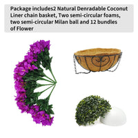 Ensemble de bougainvilliers artificiels Garvee avec panier pour jardin et terrasse, violet, résistant aux UV et aux intempéries.