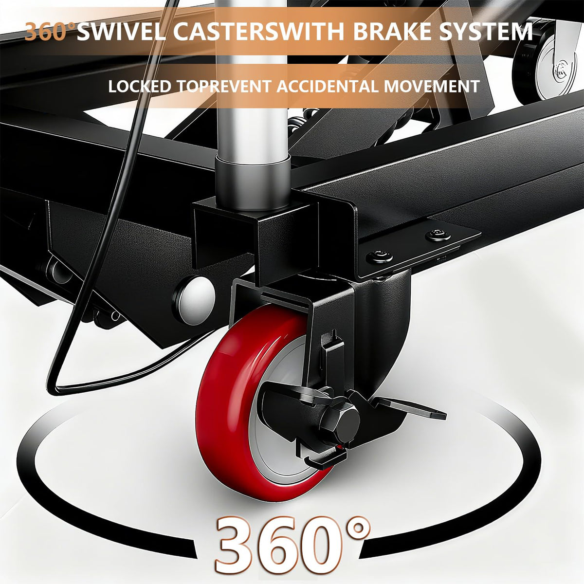 Table élévatrice hydraulique Garvee noire 72 cm – 227 kg, mécanisme à double ciseaux, plaque antidérapante et barre de sécurité