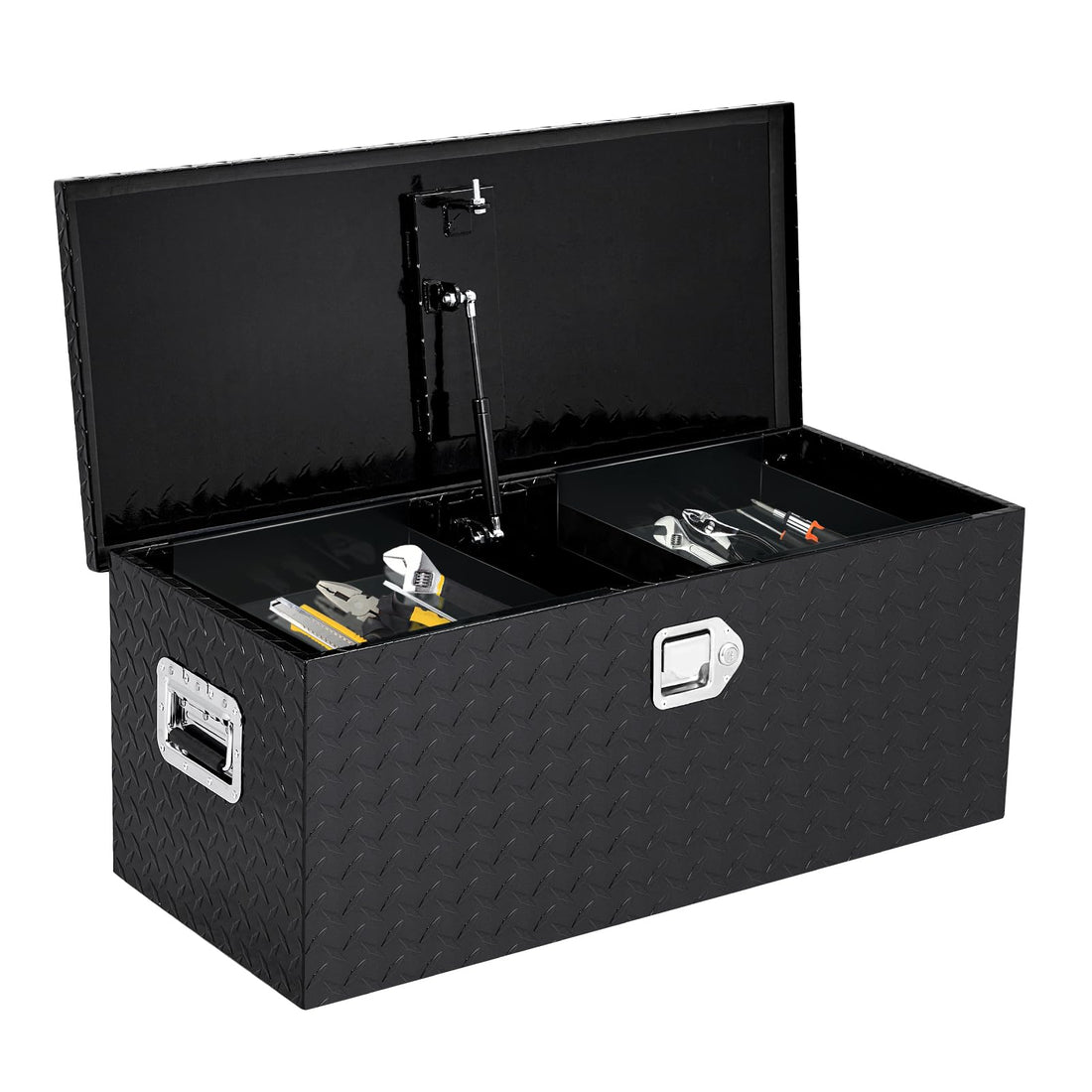 Coffre à outils Garvee en aluminium pour benne de pick-up, camping-car ou remorque - Étanche et verrouillable - Poignées latérales, antirouille