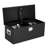 Garvee Coffre à outils 76 × 38 × 38 cm en aluminium avec plateau coulissant et serrure en acier pour pick-up et utilitaires, noir - Noir