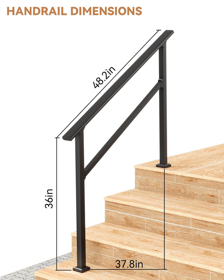 Rampe d’escalier réglable pour extérieur