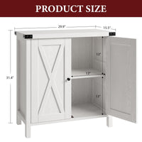 Garvee buffet de style campagne avec 2 portes, étagères réglables, MDF, blanc, pour le salon et la salle à manger, robuste et polyvalent, 76 × 40 × 80 cm