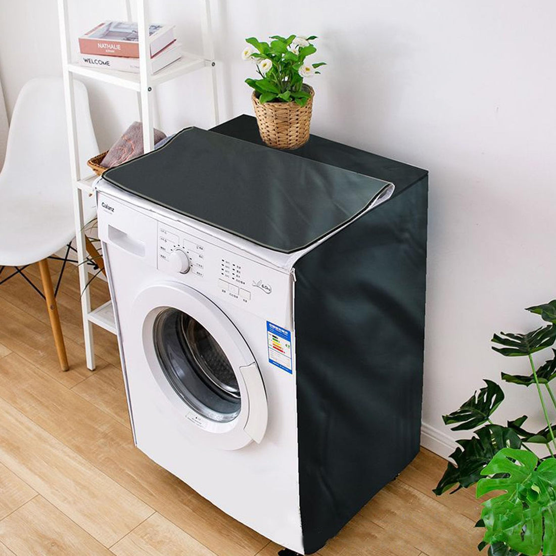 Housse de sèche-linge Garvee pour sèche-linge à chargement frontal, tissu Oxford 210D, imperméable avec fermeture éclair, pour cuisine extérieure et usage domestique, grande taille (85 x 60 x 60 cm)