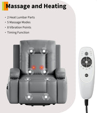 Fauteuil releveur électrique Garvee avec fonction chauffante et massante, réglable, revêtement en similicuir, pour seniors et personnes à mobilité réduite, 98 x 95 x 103 cm, noir