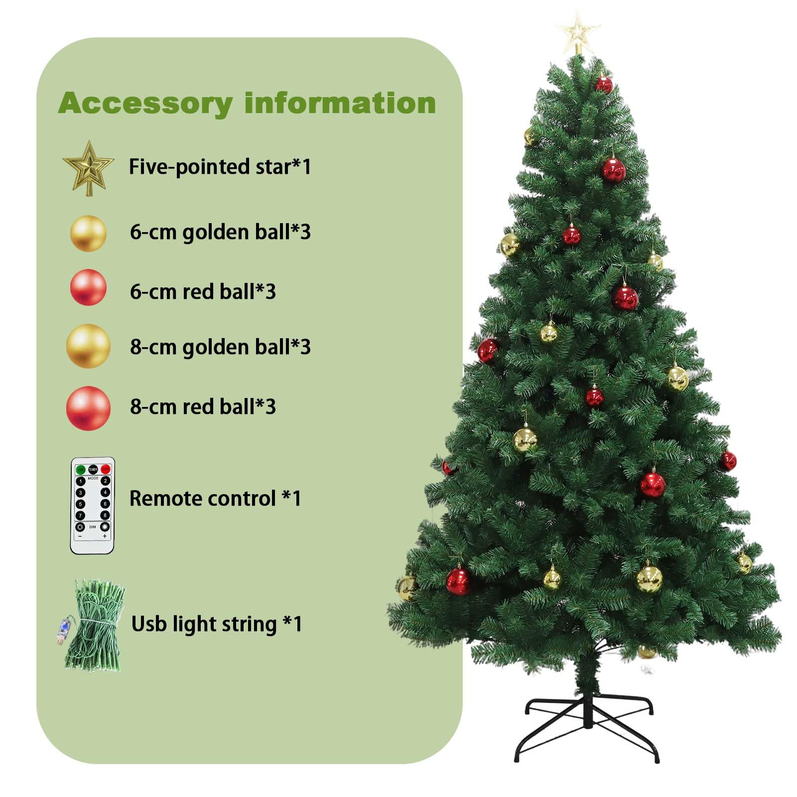 Sapin de Noël Garvee 180 cm effet neige avec télécommande - Sapin artificiel en PVC sans lumières pour la décoration du salon