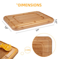 Planche à découper Garvee Pyramid Tip en bambou carbonisé double face pour la cuisine et le barbecue, stable et polyvalente