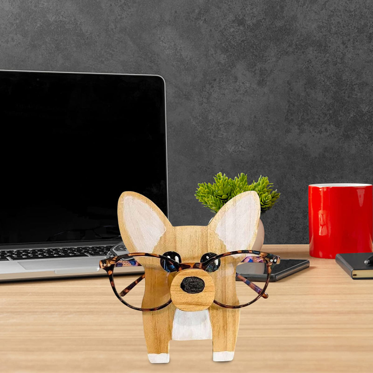 Garvee Porte-lunettes de soleil en bois, mignon, en forme de chat, pour chambre ou bureau