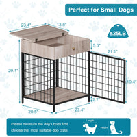 Meuble pour cage de rangement pour chien Garvee, structure en acier, résistant aux jouets à mâcher, avec tiroir, pour petits chiens, table d'appoint d'intérieur, 50 cm (L) x 58 cm (l) x 68 cm (H)